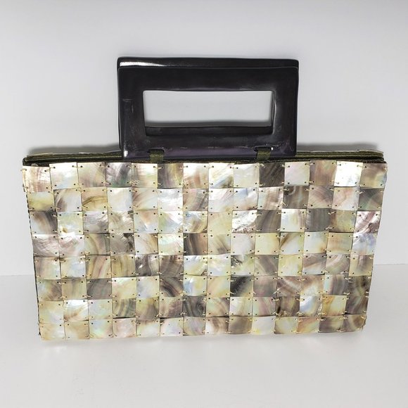 Handbags - Iridescent Shell Handle Bag Perfect for Holiday Beach Wedding Vacations